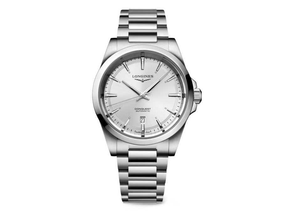 Conquest 2023 Automatik Edelstahl 41mm Zifferblatt silber Metallband