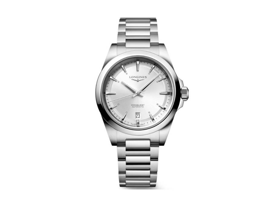 Conquest Automatik Edelstahl 38mm silberfarbenes Zifferblatt Metallband