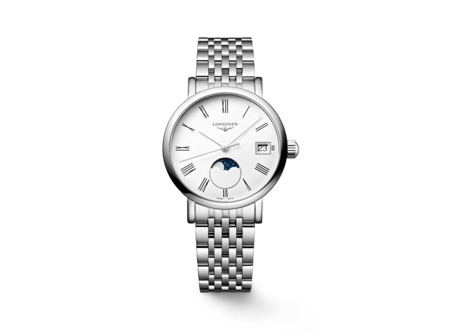 Elegant Collection Quarz Edelstahl 30mm weißes Zifferblatt Metallband