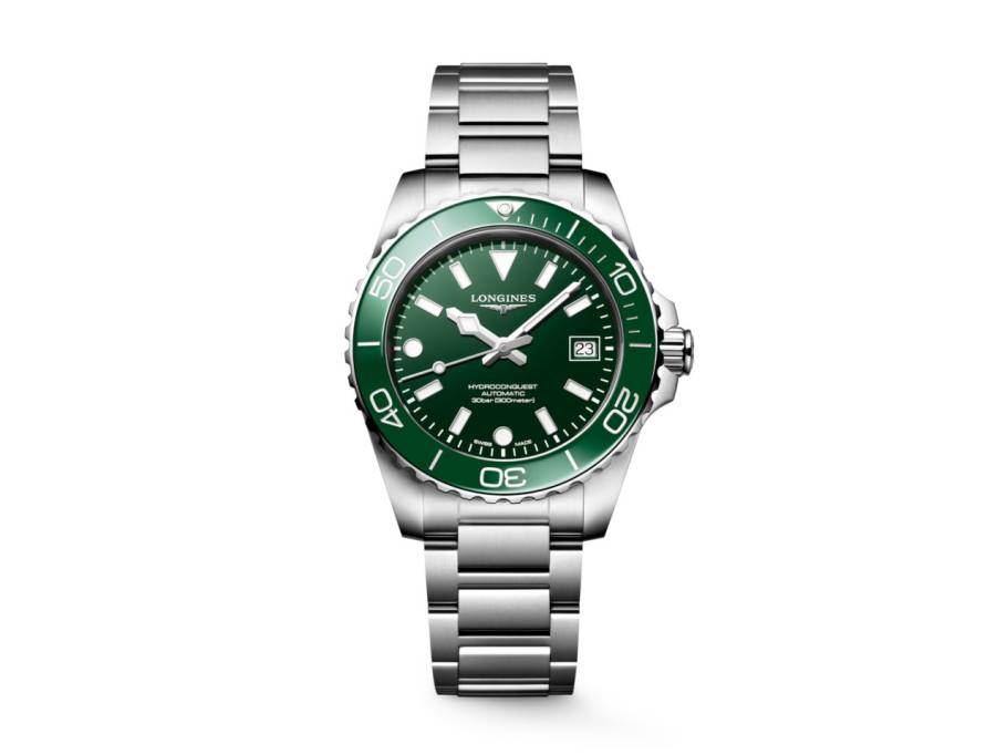 HydroConquest Automatik Edelstahl 39mm grünes Zifferblatt Metallband