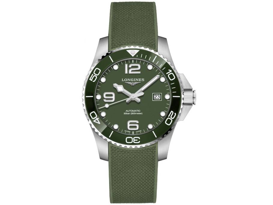   HydroConquest Herrenuhr Automatik 43mm Edelstahl Keramiklünette grün Kautschukband