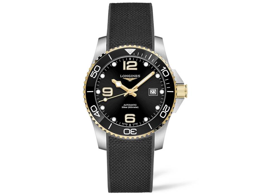 HydroConquest Herrenuhr Automatik 41mm PVD gelb Edelstahl schwarz Kautschukband