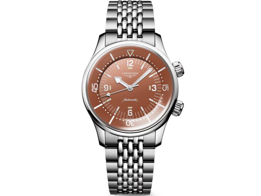 Legend Diver Chronometer Automatik Edelstahl 39mm terracottafarbenes Zifferblatt Metallband