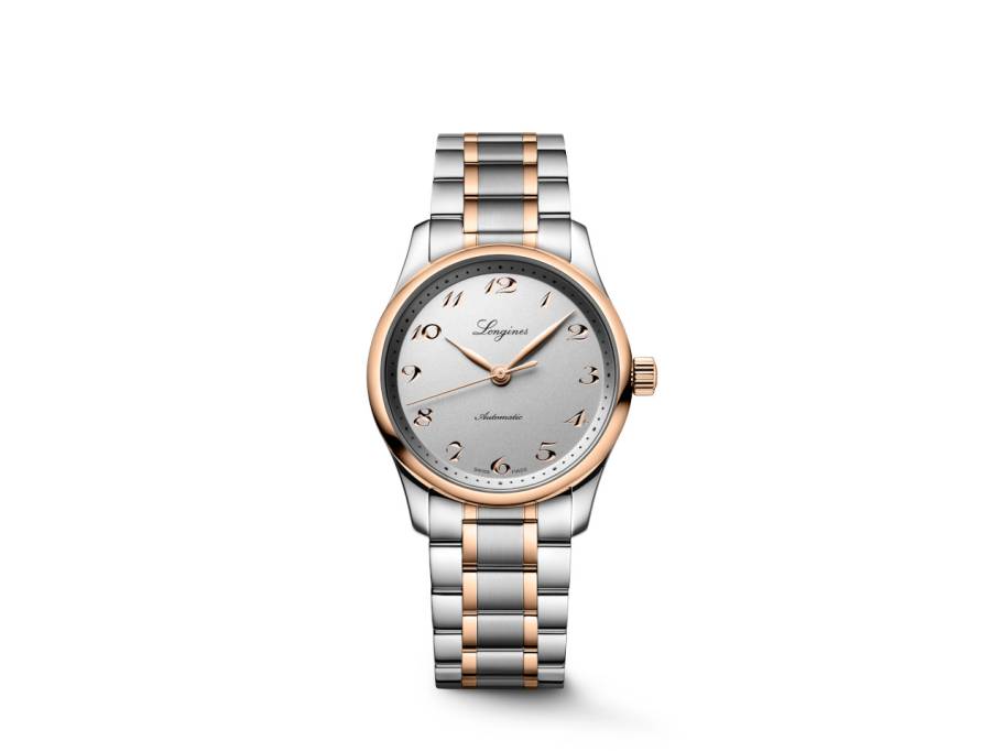 Master Collection Automatik Edelstahl 34mm silberfarbenes Zifferblatt zweifarbiges Metallband