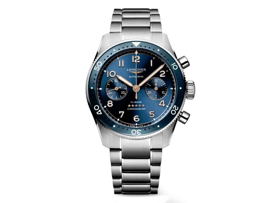 Spirit Flyback Chronograph Automatik Edelstahl 42mm blaues Zifferblatt Metallband