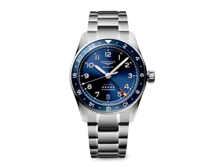 Spirit Zulu Time Automatik Edelstahl 39 mm blaues Zifferblatt Metallband