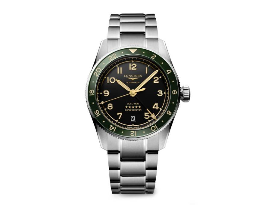 Spirit Zulu Time Automatik Edelstahl 39 mm schwarz-gelbes Zifferblatt Metallband