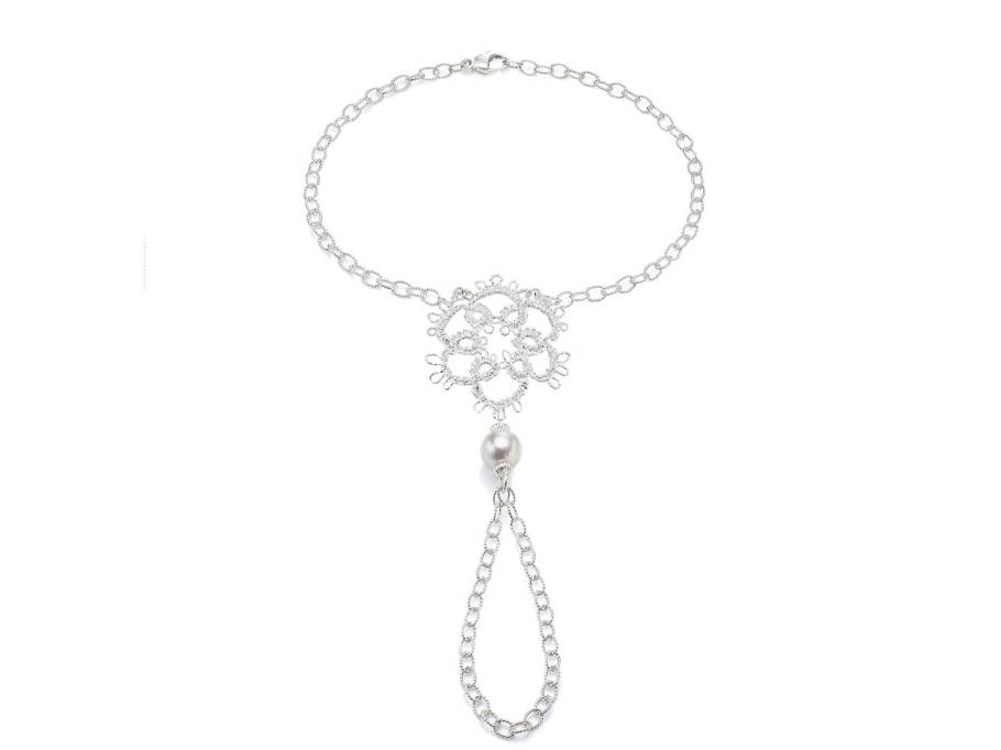Fräulein Loreley Handschmuck Silber mit Perle