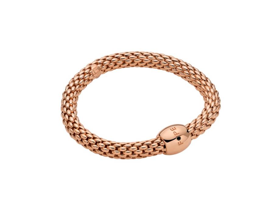 Love Nest Flex'It Men Armband Roségold M 1 Schmuckelement Brillant schwarz 0,020ct flexibel