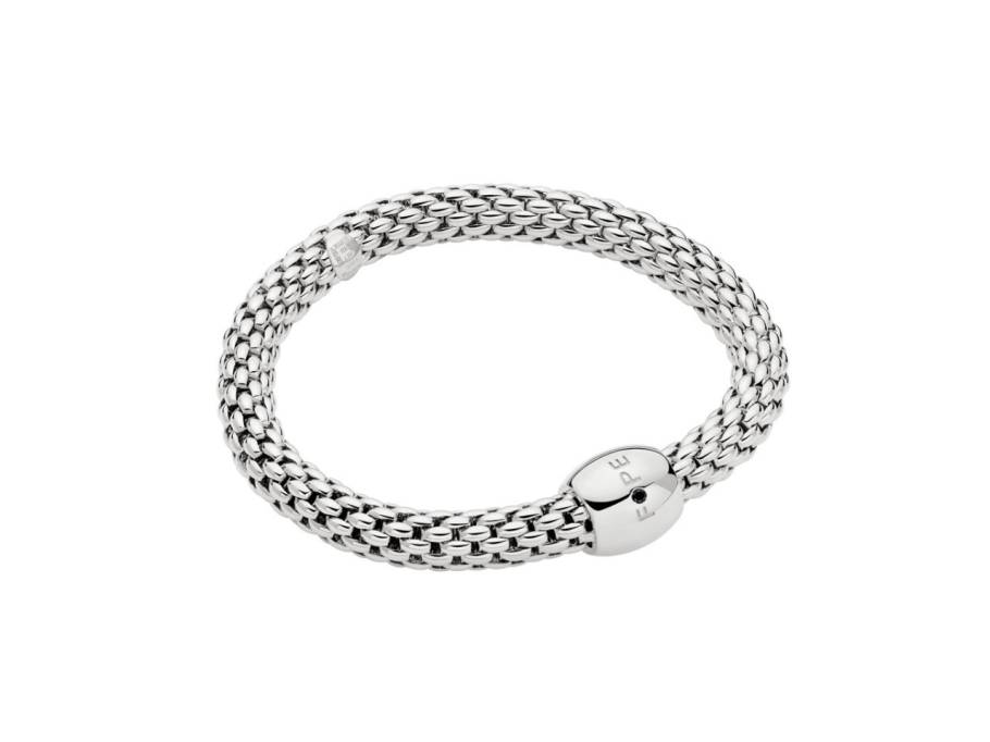  Love Nest Flex'It Men Armband Weißgold M 1 Schmuckelement Brillant schwarz 0,020ct flexibel