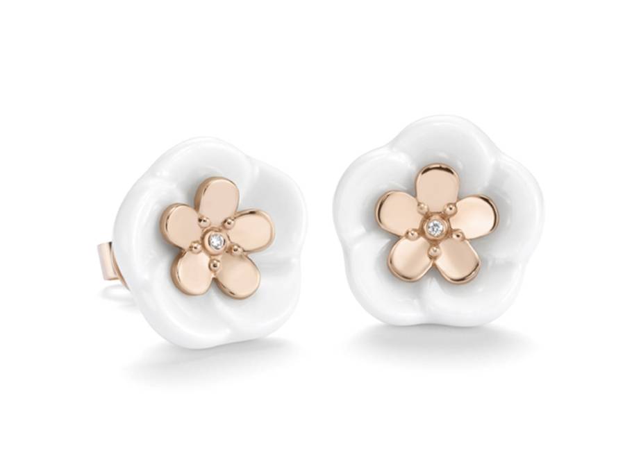 Blossom Blütenohrstecker Roségold mit Brillanten 
