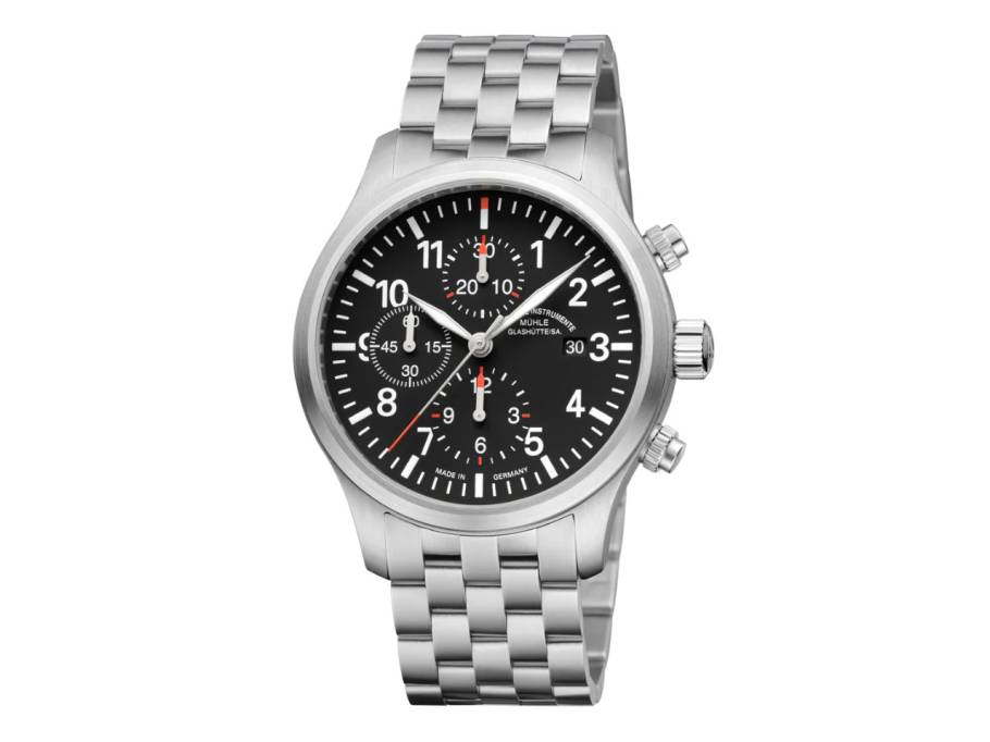 Terrasport I Chronograph Automatik Edelstahl 44mm schwarzes Zifferblatt Metallband