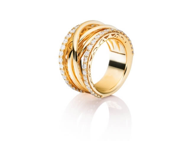 Magnifico Ring breit Gelbgold mit Brillanten