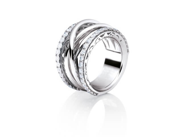 Magnifico Ring breit Weißgold mit Brillanten
