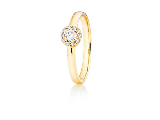Magnifico Innenring Geldgold mit Brillantrosette