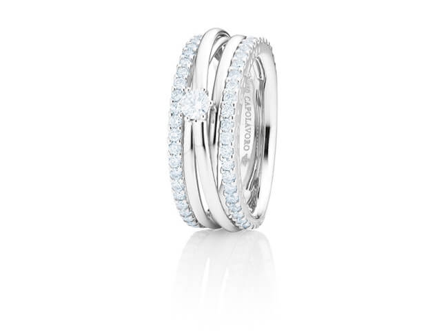 Magnifico Ring Weißgold mit Brillanten und Solitair