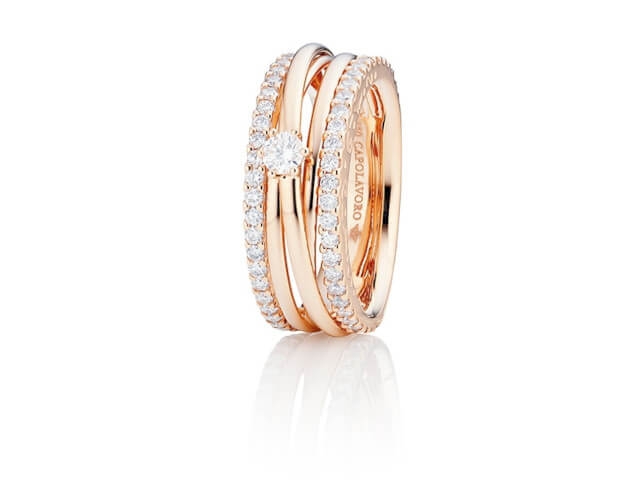 Magnifico Ring Roségold mit Brillanten und Solitair