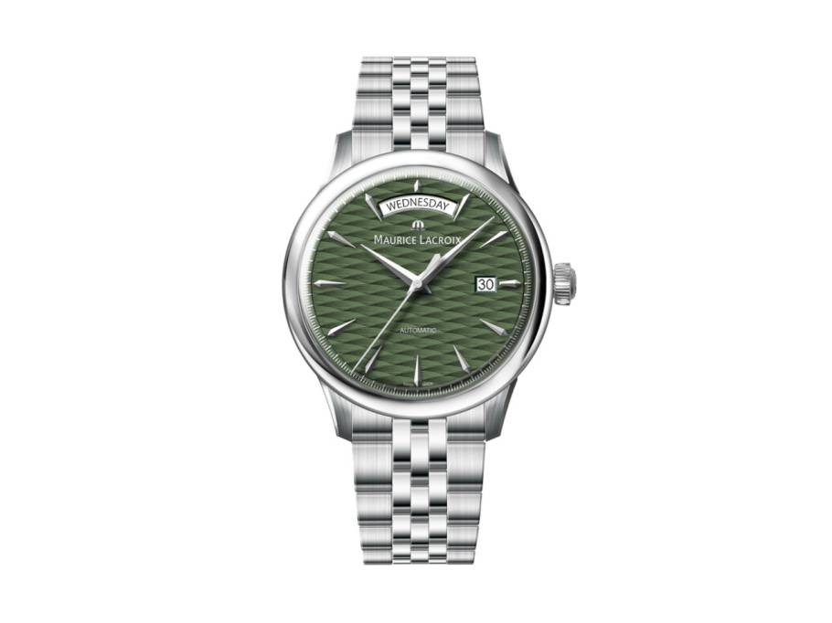 1975 Legacy Vagues Du Jura Day-Date Automatik Edelstahl 40mm grünes Zifferblatt Metallband limitiert