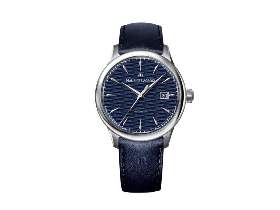 1975 Legacy Vagues Du Jura Date Automatik Edelstahl 40mm blaues Zifferblatt blaues Lederband limitiert