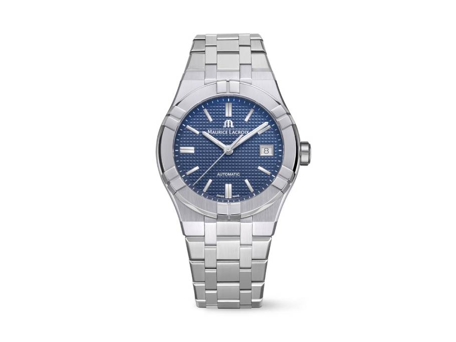 Aikon Automatik Edelstahl 39mm blaues Zifferblatt Metallband