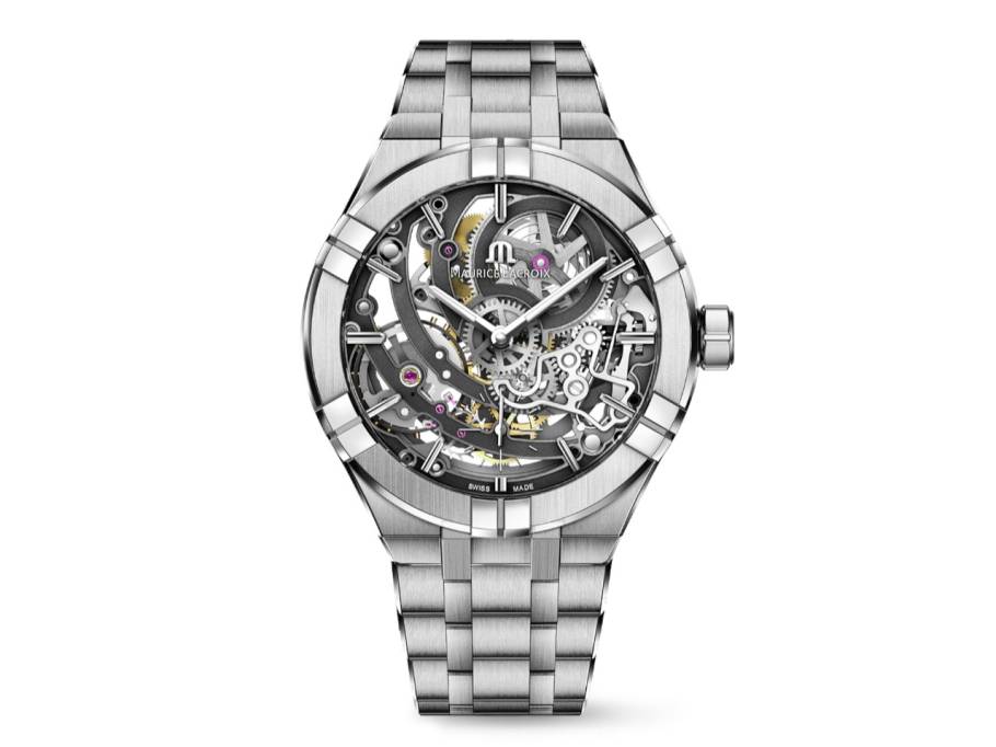 Aikon Skeleton Automatik Edelstahl 45mm skelettiertes Zifferblatt Metallband