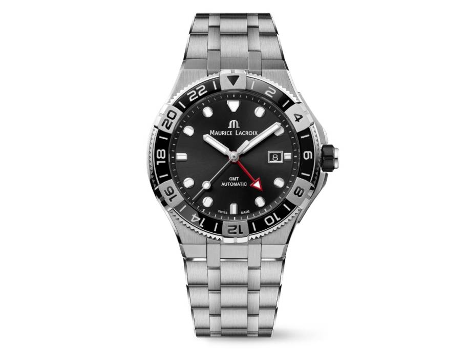 Aikon Venturer GMT Automatik Edelstahl 43mm schwarzes Zifferblatt Metallband
