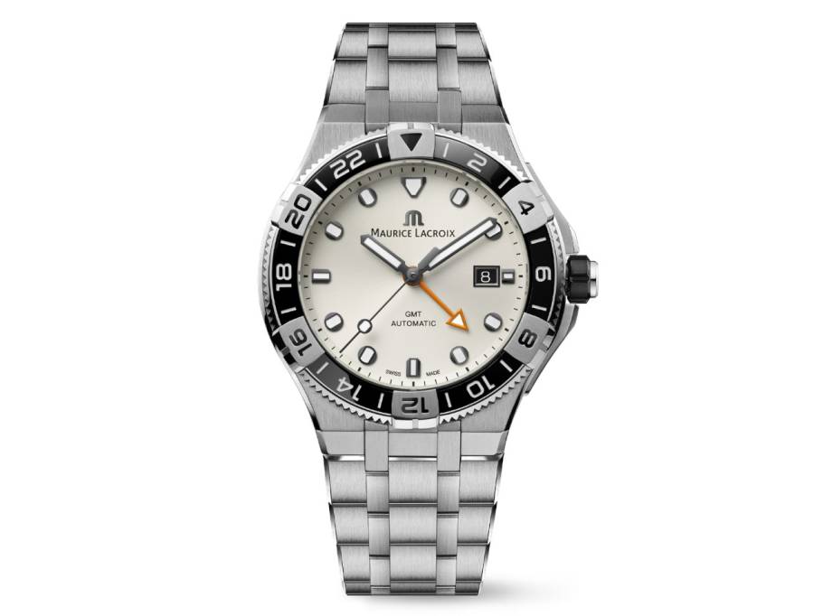Aikon Venturer GMT Automatik Edelstahl 43mm weißes Zifferblatt Metallband