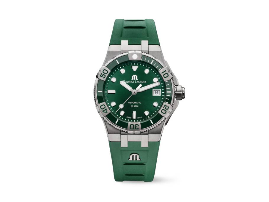 Aikon Venturer Automatik Edelstahl 38mm grünes Zifferblatt grünes Kautschukband