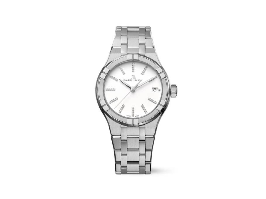 Aikon Quartz Edelstahl 35mm weißes Zifferblatt Metallband