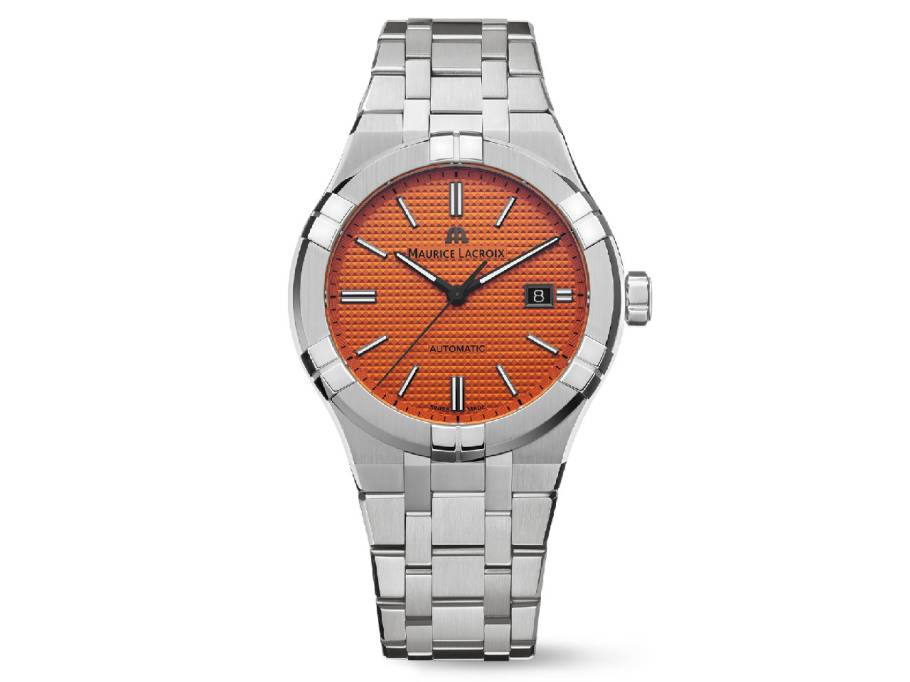   Aikon Limited Summer Edition Automatik Edelstahl 42mm oranges Zifferblatt Edelstahlband