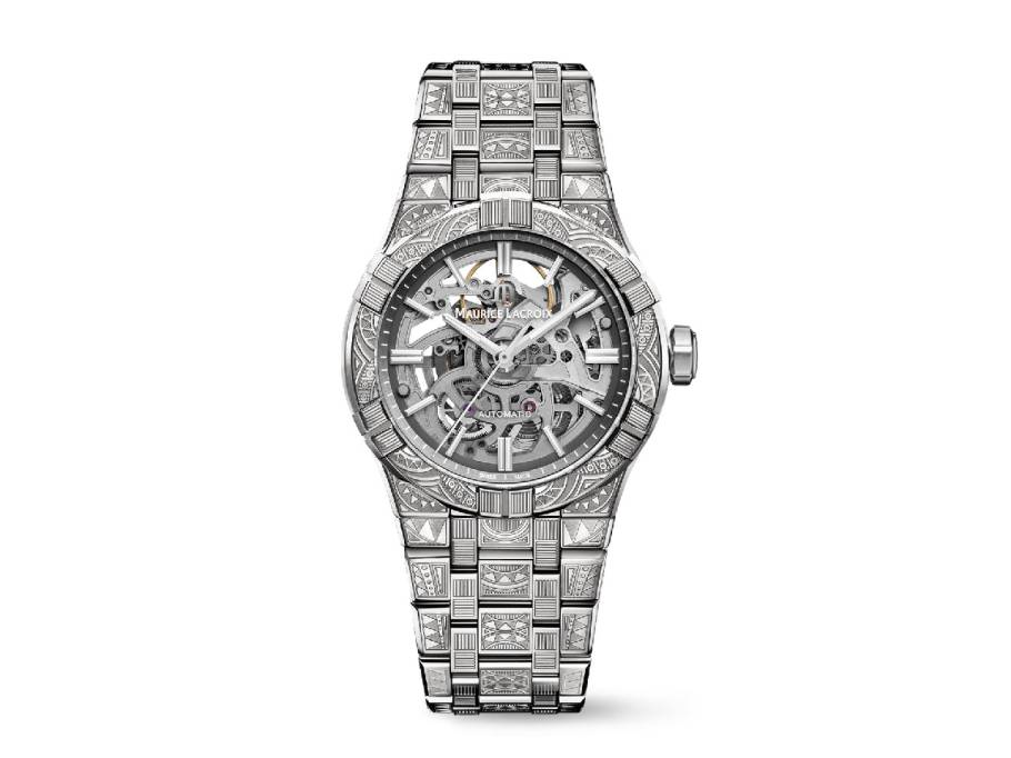 Aikon Skeleton Urban Tribe Automatik Edelstahl 39mm transparentes Zifferblatt Metallband