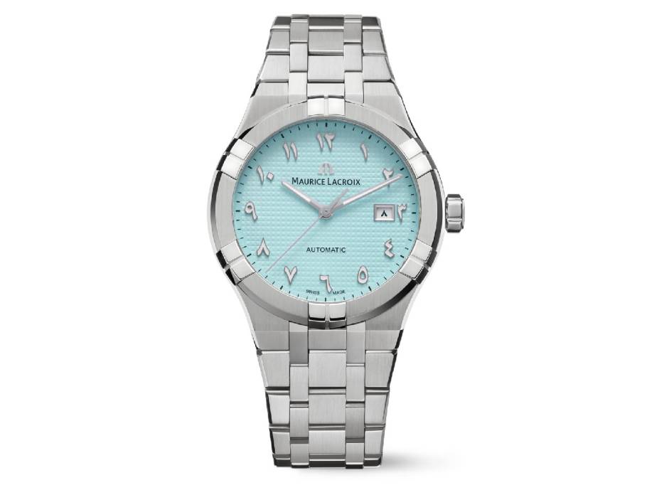   Aikon Automatic Middle East Edition Edelstahl 42mm hellblaues Zifferblatt Metallband