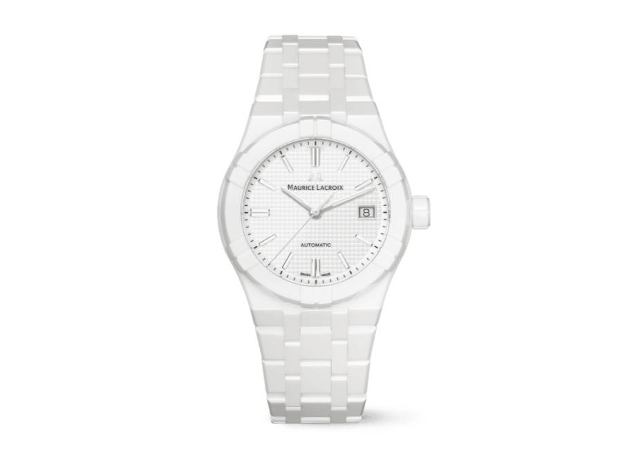 Aikon Automatic Ceramic 39mm weißes Zifferblatt weißes Keramikband