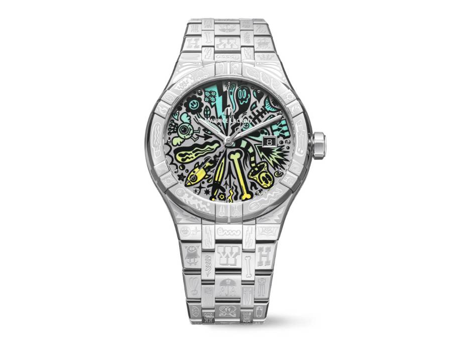    Aikon Automatik Wotto Edelstahl 42mm mehrfarbiges Zifferblatt Metallband Limited Edition