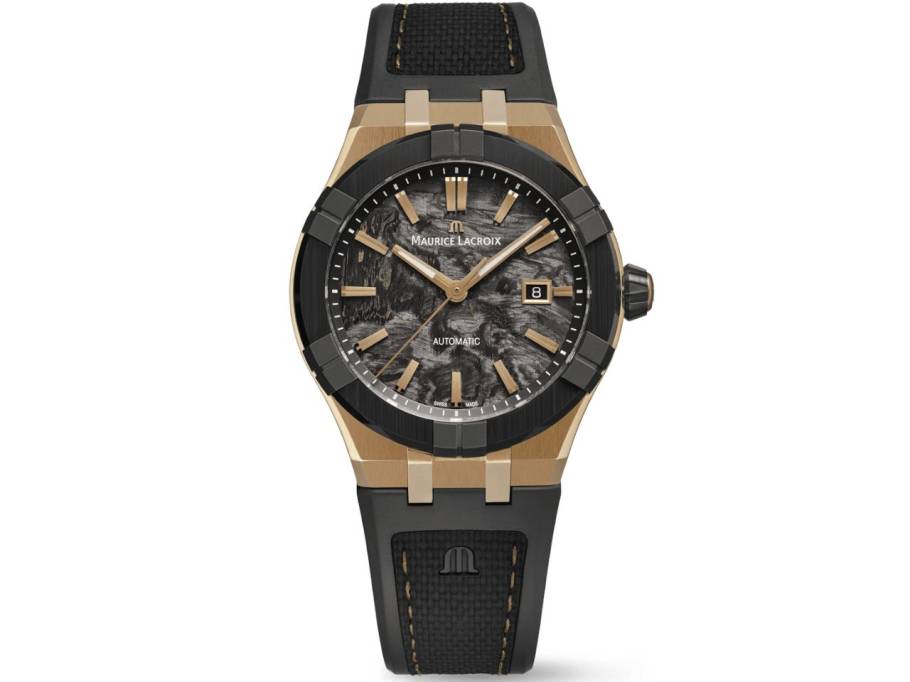 AIKON-IC Frozen Carbon Automatik Bronze 43mm Carbon-Zifferblatt schwarzes Kautschukband limitiert