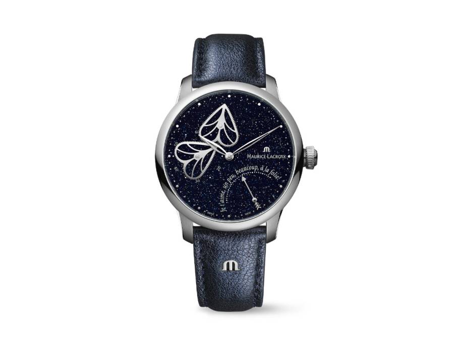 Masterpiece Embrace Automatik Edelstahl 40mm blaues Zifferblatt blaues Lederband