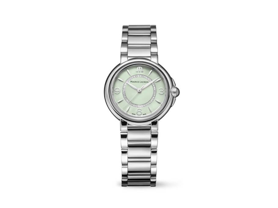 Fiaba Colours Edition Quarz Edelstahl 32mm grünes Zifferblatt Metallband