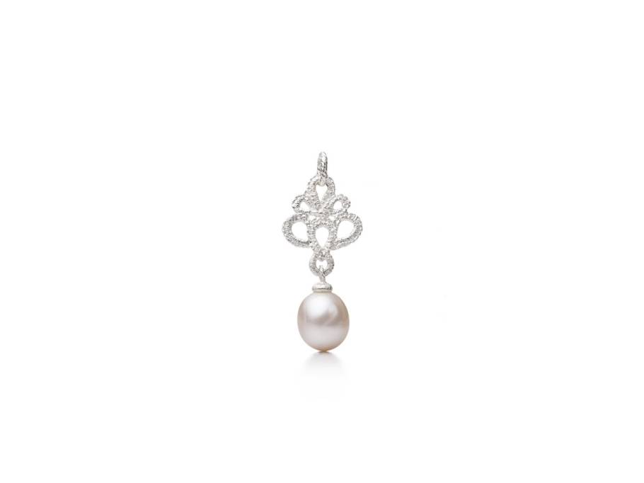 Medea Pearl Anhänger Silber 34mm mit heller Süßwasserperle