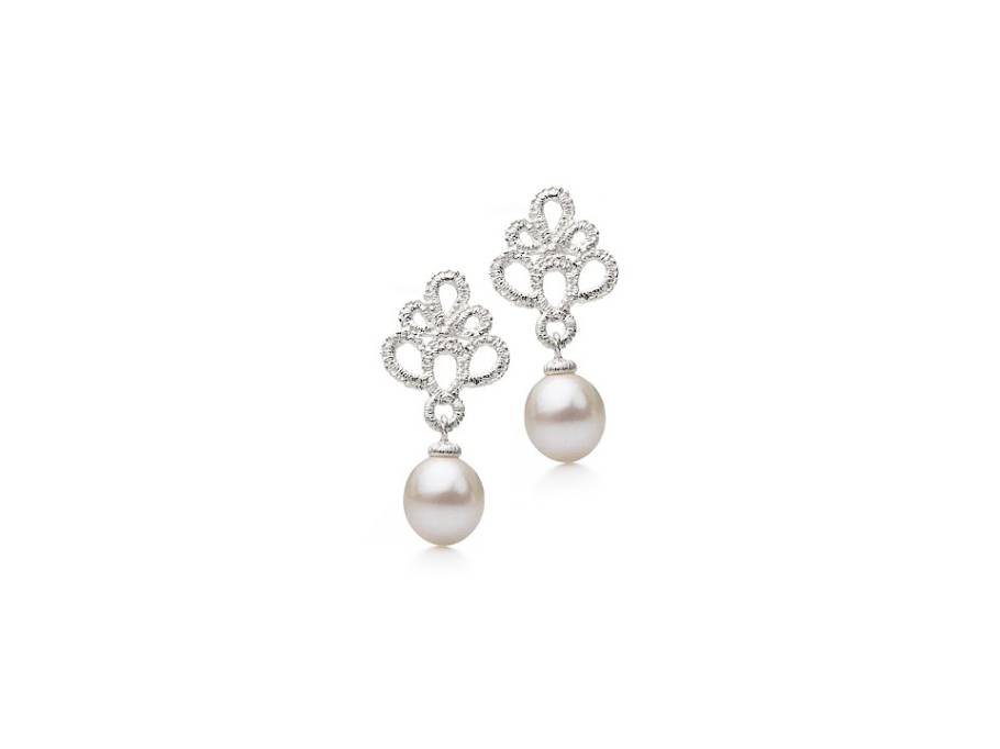 Medea Pearl Ohrhänger Silber 30mm mit hellen Süßwasserperlen
