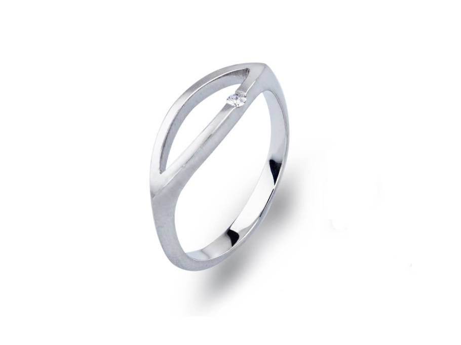 Set   1 Damenring Platin navetteförmig Brillant