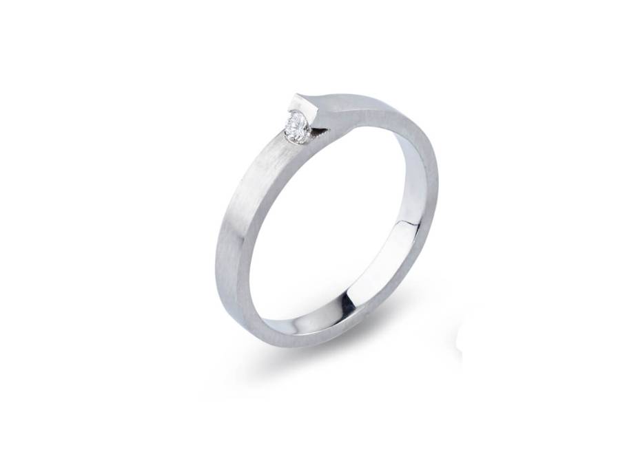 Set   3 Damenring Platin verdeckt Brillant