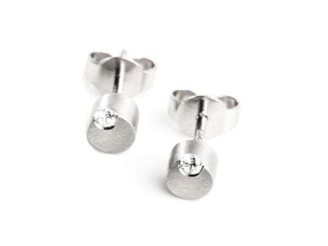 Set   5 Ohrstecker Platin Brillanten