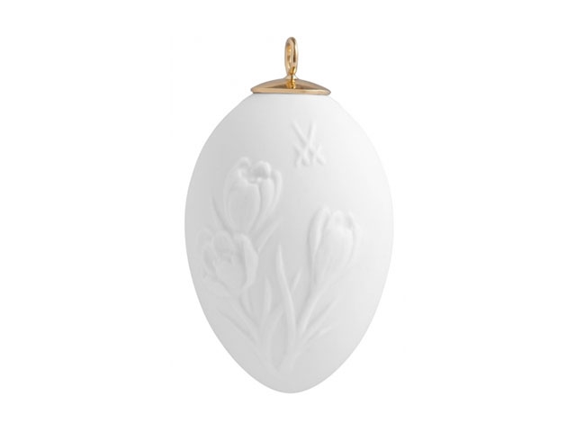 Osterei mit Relief Krokusse