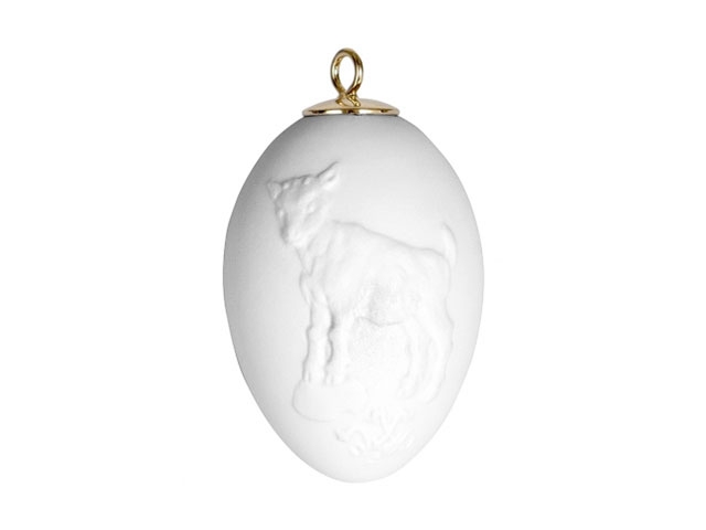 Osterei mit Relief Zicklein