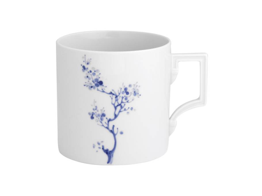 MUG Collection Big Mug Henkelbecher "Blue Orchid" weiß