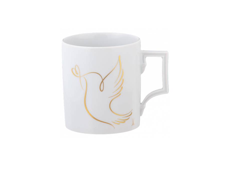  MUG Collection Henkelbecher PEACE-MUGS "Friedenstaube" in Gold