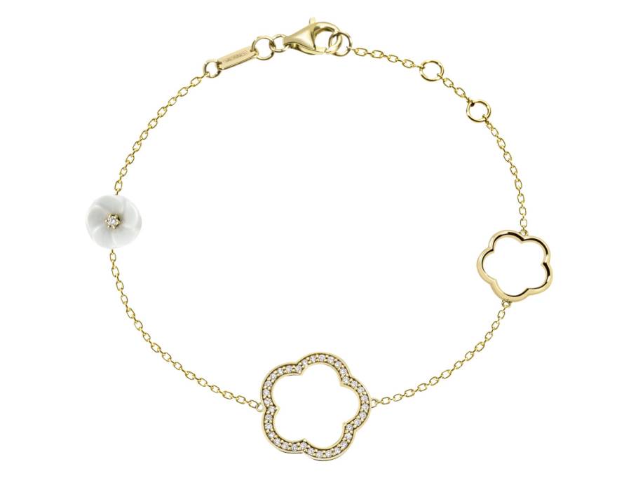 1739 Royal Blossom Frame Armband Gelbgold 19cm mit Brillanten 0,500ct