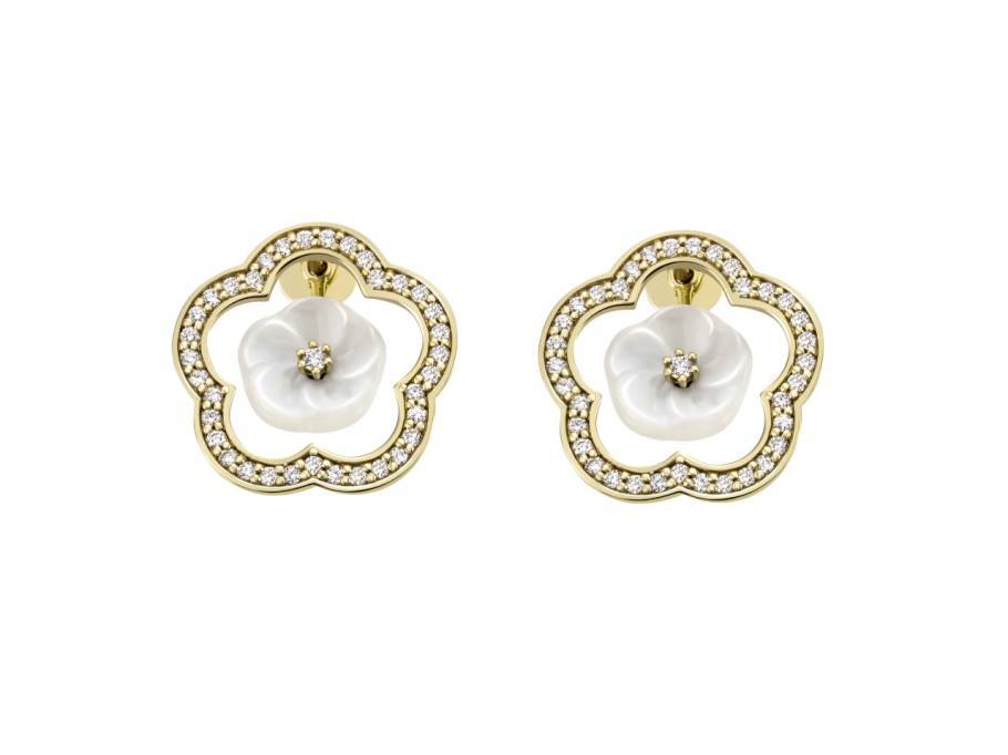 1739 Royal Blossom Frame Ohrstecker Gelbgold mit Brillanten 0,700ct