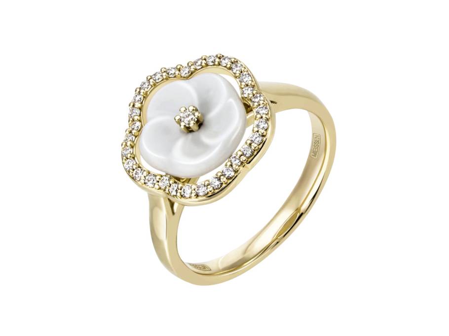 1739 Royal Blossom Frame Ring Gelbgold mit Brillanten 0,250ct