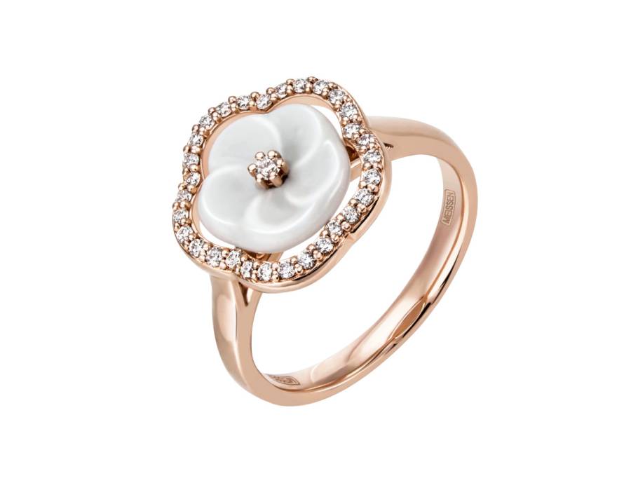 1739 Royal Blossom Frame Ring Roségold mit Brillanten 0,250ct